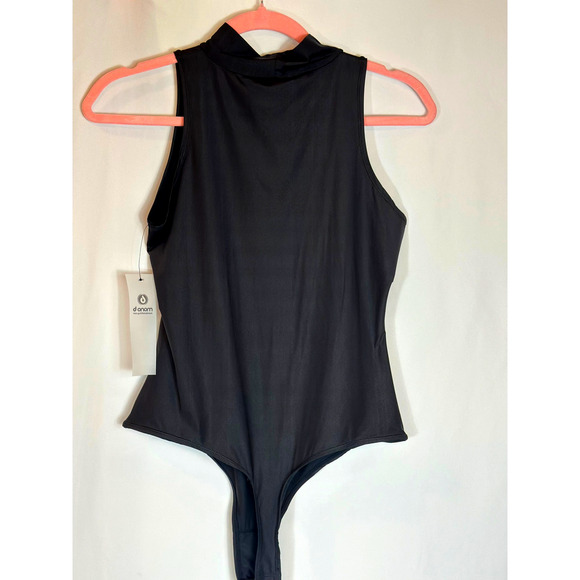 Mono b High Cowl Neck Sleeveless Bodysuit Black M - Picture 3 of 10